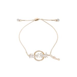 Gold Logo Pendant Bolo Bracelet