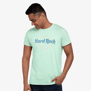 Adult Fit Pop of Color Puff Logo Tee in Green