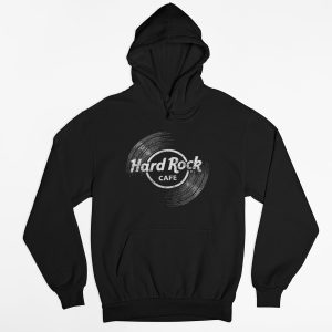 Adult Fit Vinyl Logo Hoodie in Black