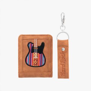 Guitar Applique Slim Bi-Fold Wallet and Key FOB Boxed Set