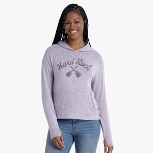 Cross Guitar Wildflower Pullover Hoodie in Wisteria Violet