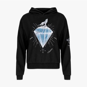 Shakira Diamond Wolf Cropped Hoodie